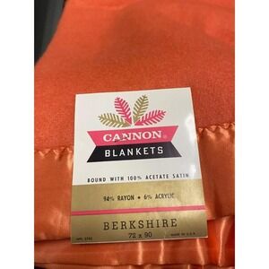 vintage canon blanket berkshire 72x90 orange